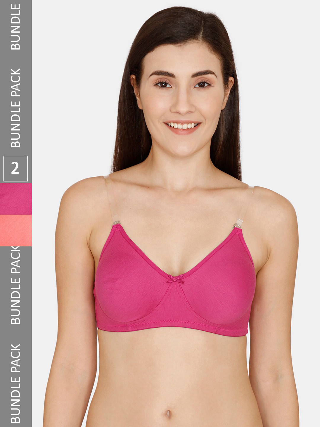 

Rosaline by Zivame Woman Pack of 2 Solid Bra, Pink