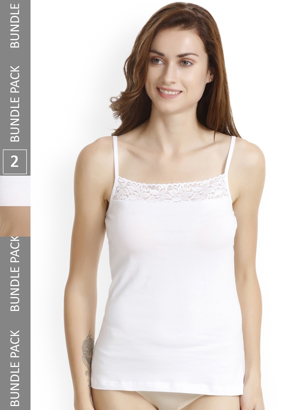 

Zivame Woman Pack of 2 Camisoles, White