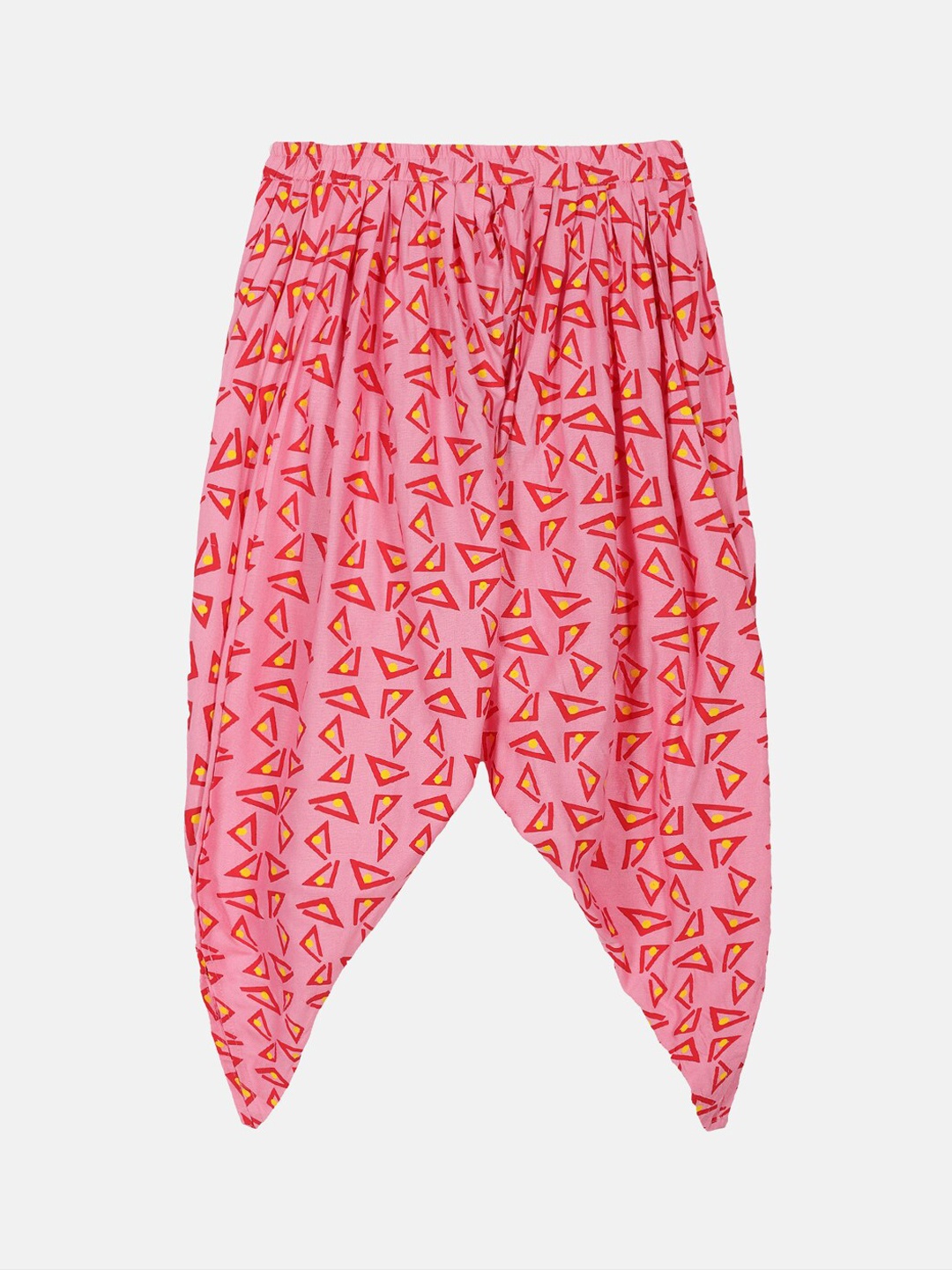 

KiddoPanti Girls Printed Rayon Harem Pant, Pink