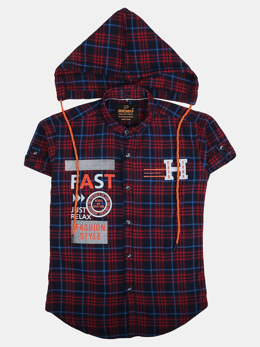 

V-Mart Boys Tartan Checks Checked Casual Shirt, Blue