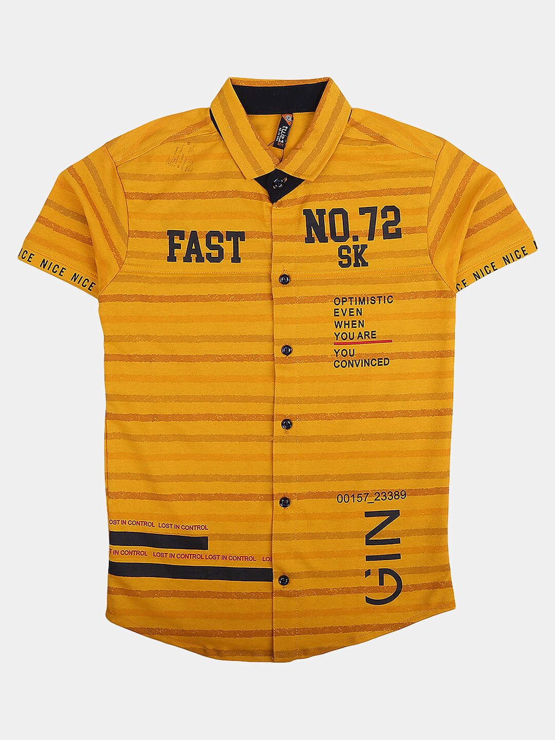 

V-Mart Boys Classic Striped Casual Shirt, Yellow