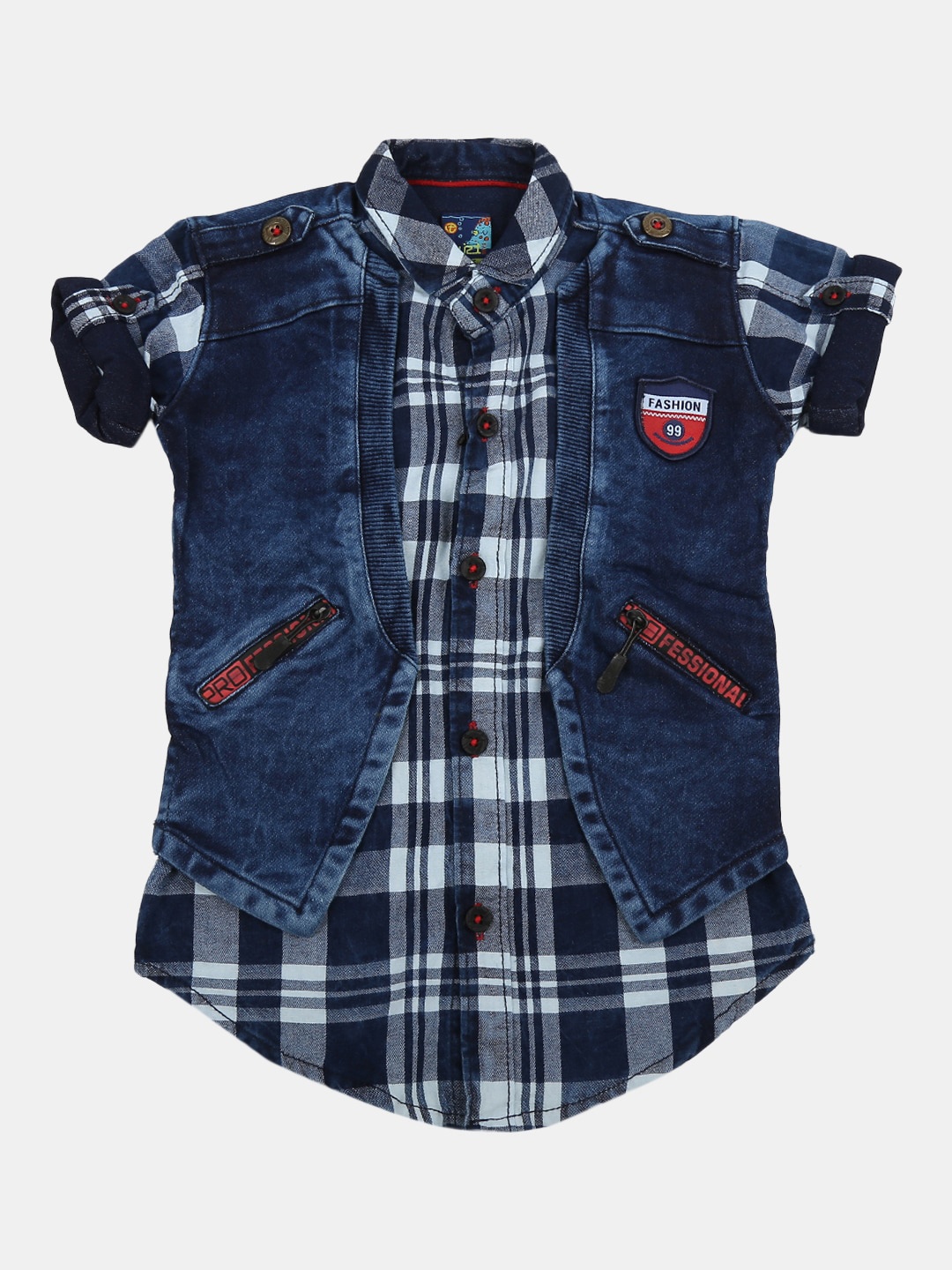 

V-Mart Boys Classic Checked Casual Shirt, Blue
