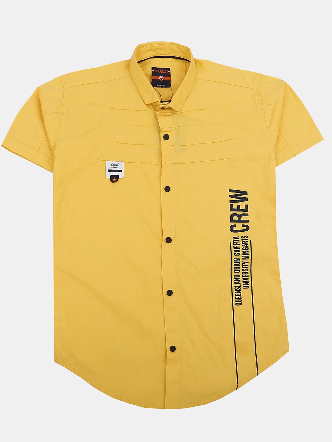 

V-Mart Boys Typography Printed Casual Cotton Shirt, Yellow