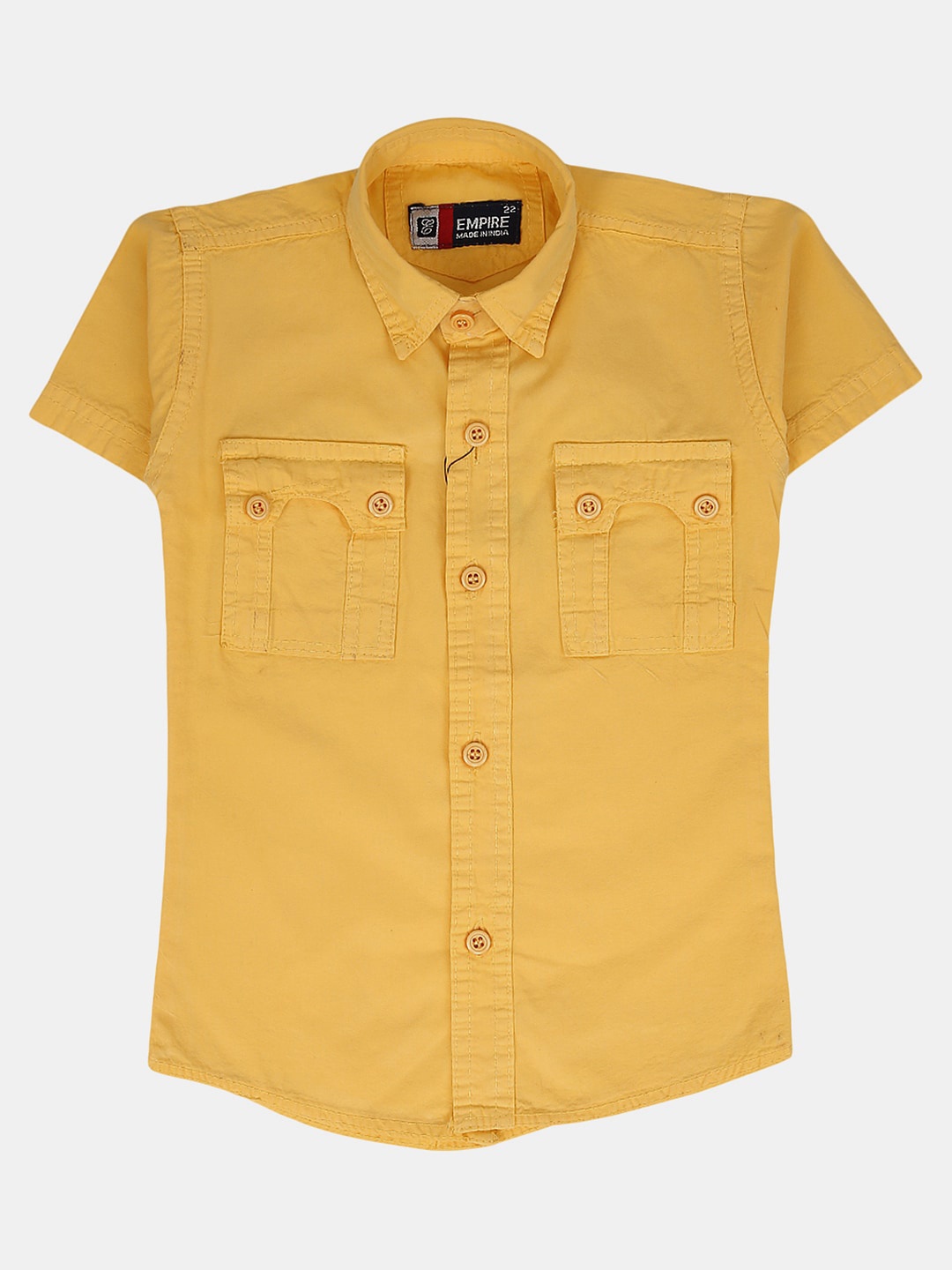 

V-Mart Boys Spread Collar Classic Casual Cotton Shirt, Yellow