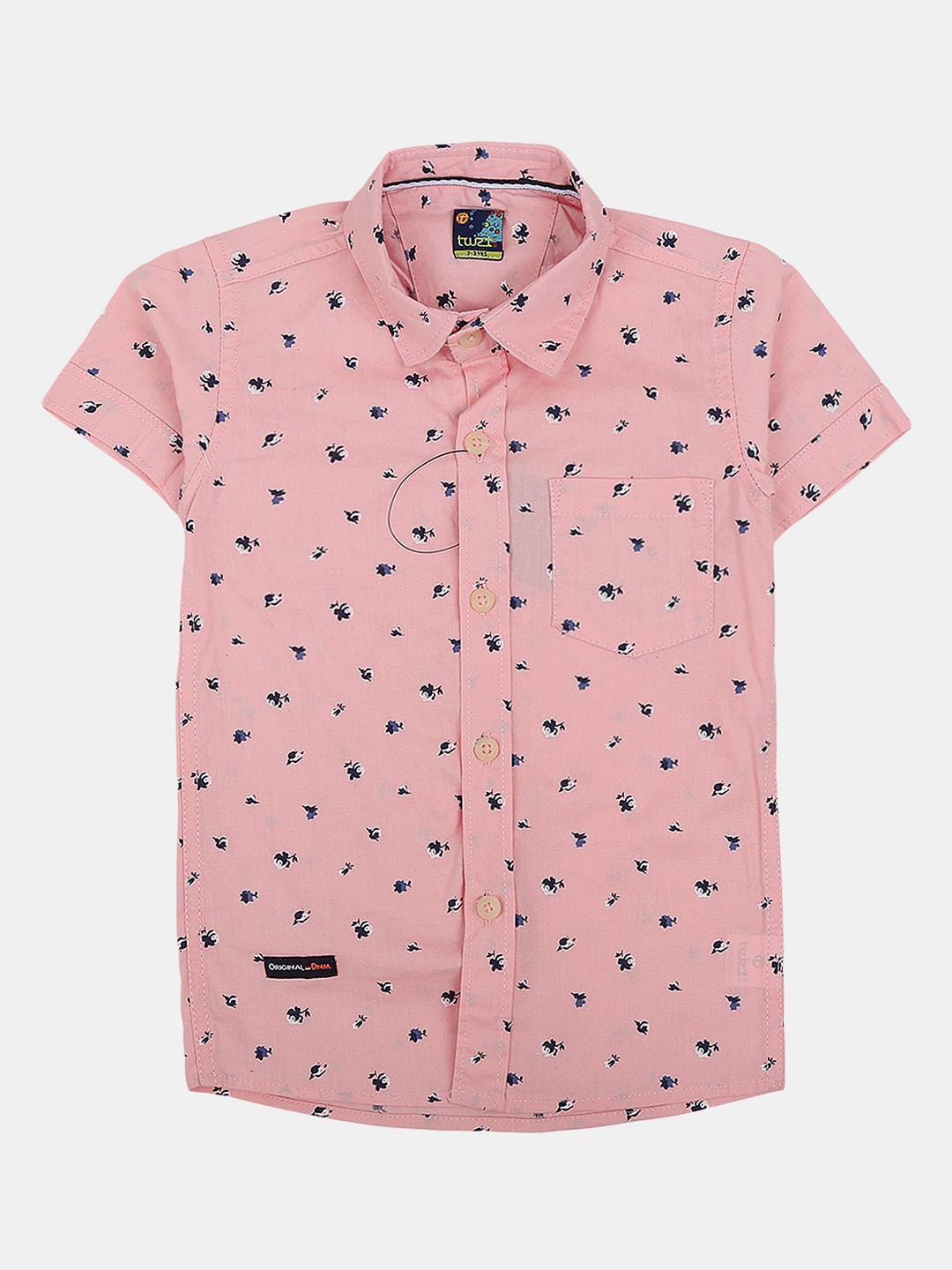 

V-Mart Boys Classic Printed Casual Cotton Shirt, Pink