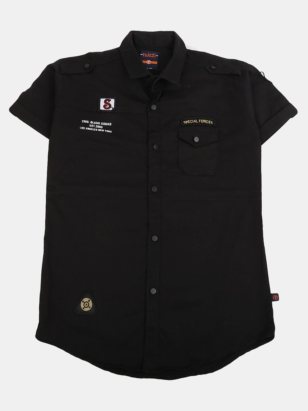 

V-Mart Boys Casual Cotton Shirt, Black