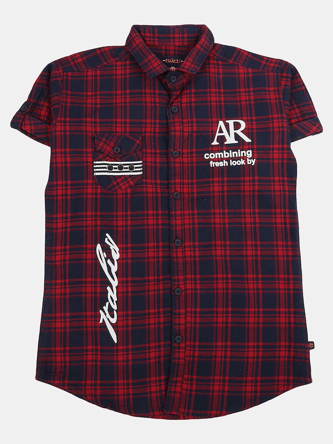 

V-Mart Boys Cotton Classic Tartan Checks Casual Shirt, Red