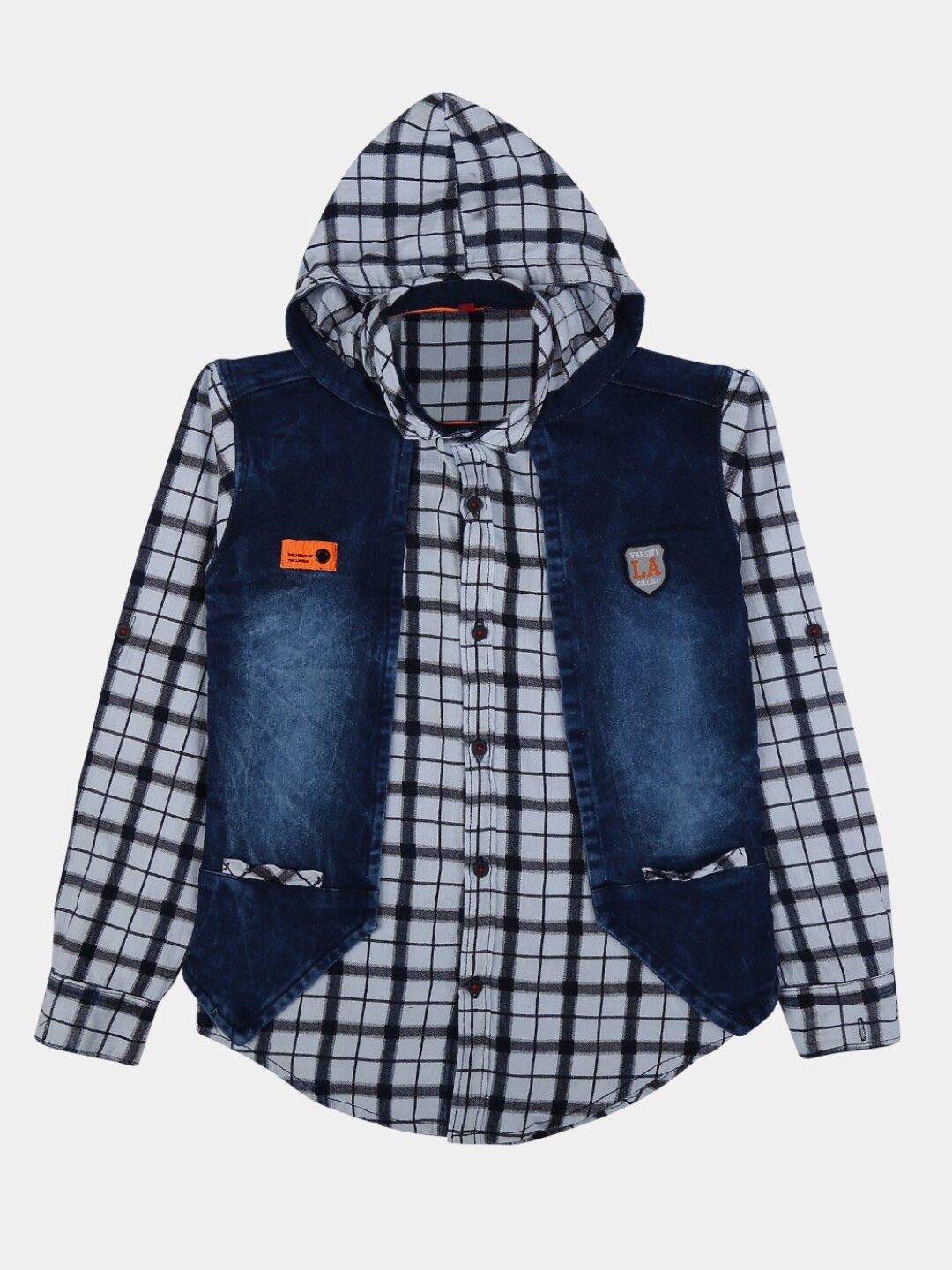 

V-Mart Boys Classic Checked Casual Cotton Shirt, White