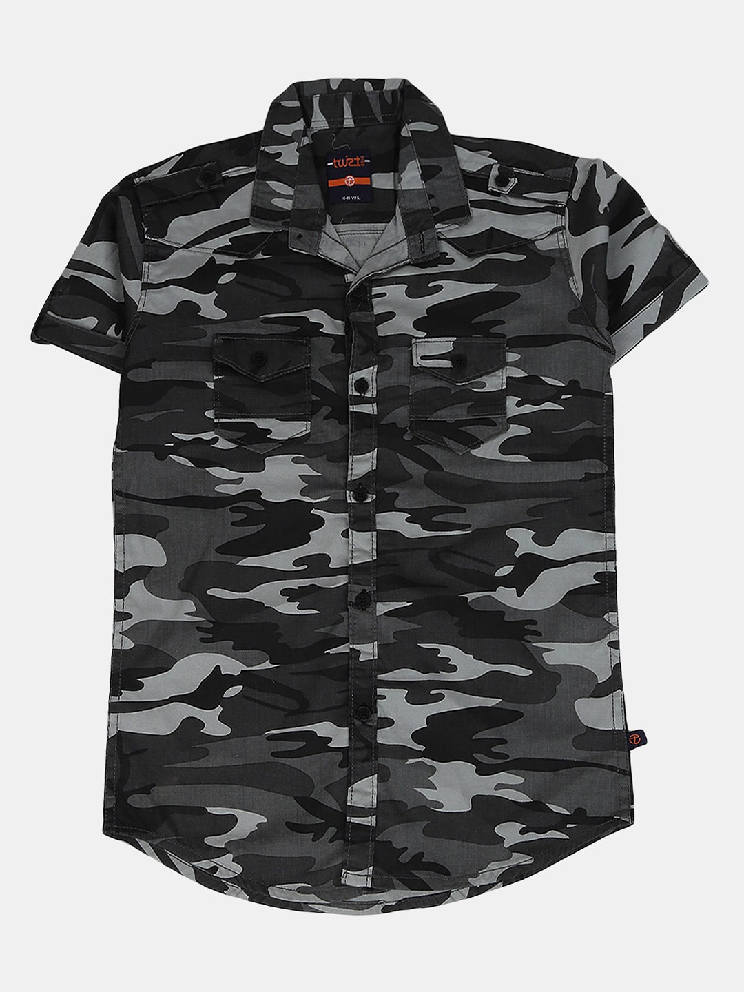 

V-Mart Boys Classic Printed Casual Cotton Shirt, Grey