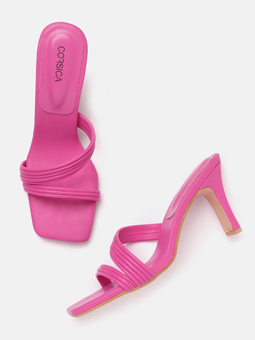 CORSICA Open Toe Block Heels, Pink