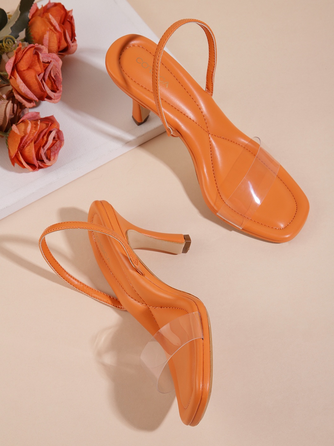 

CORSICA Ankle Loop Slim Heels, Transparent