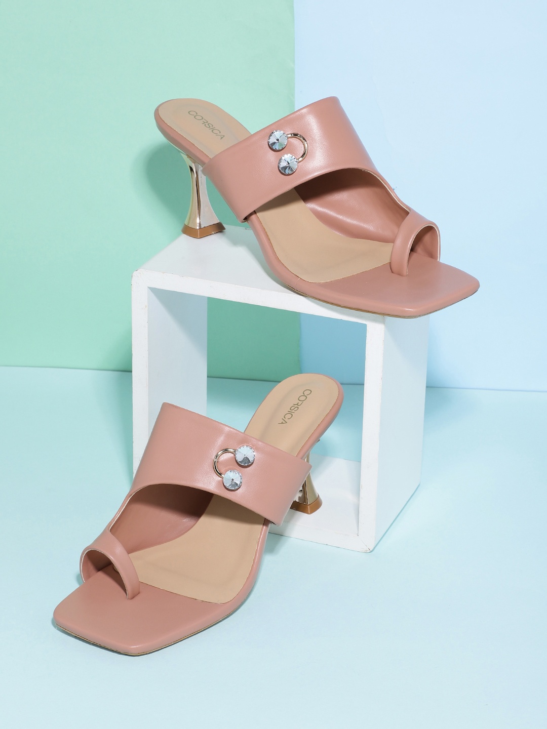 

CORSICA Stone Embellished Slim Heel, Rose