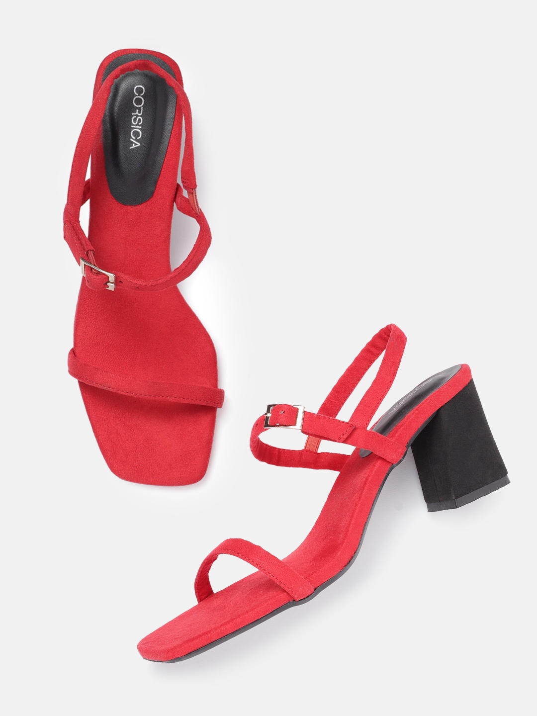 

CORSICA Open Toe Block Heel, Red