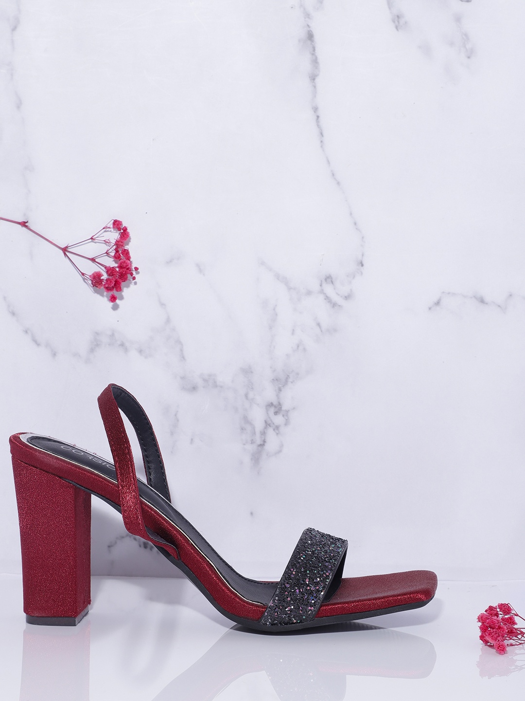 

CORSICA Women Embellished Party Block Heels, Maroon
