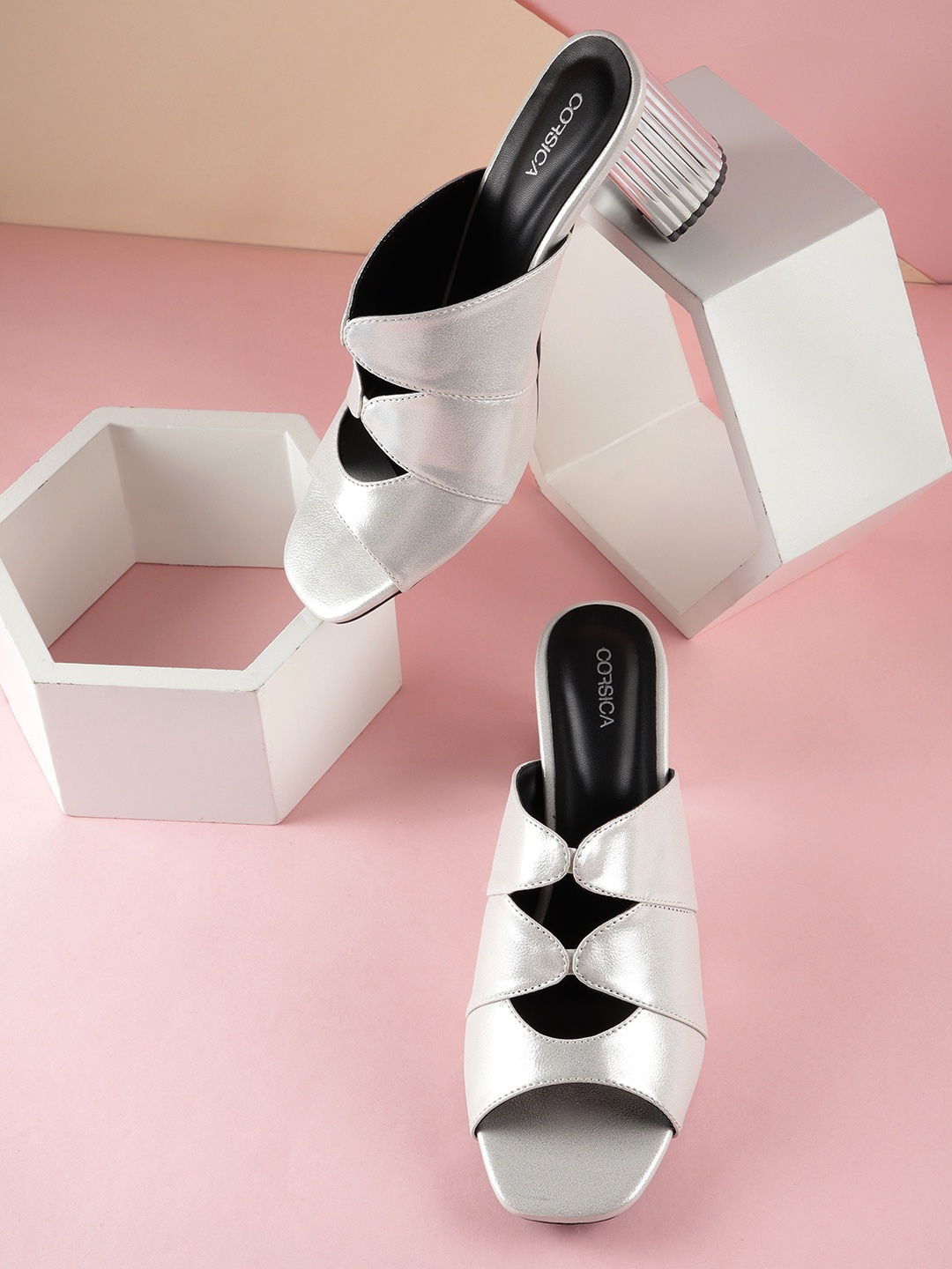 

CORSICA Women Block Heels, Silver