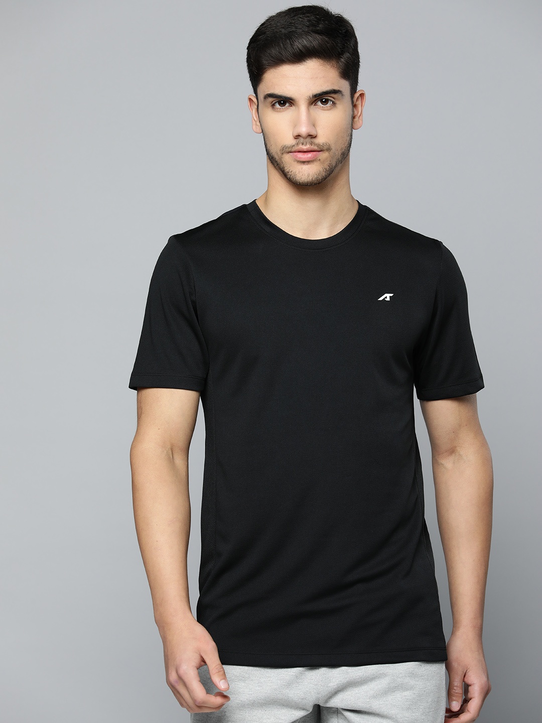 

Alcis Men Anti Static Slim Fit Sports T-shirt, Black