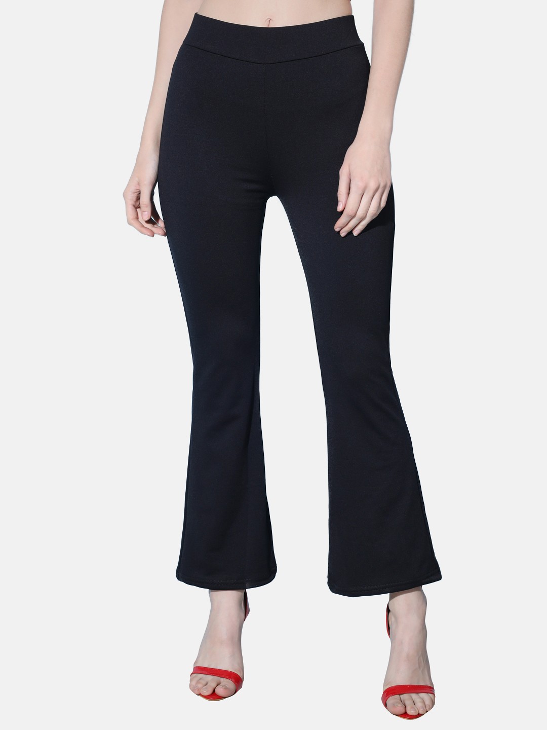 

BUY NEW TREND Women Solid Trousers, Black