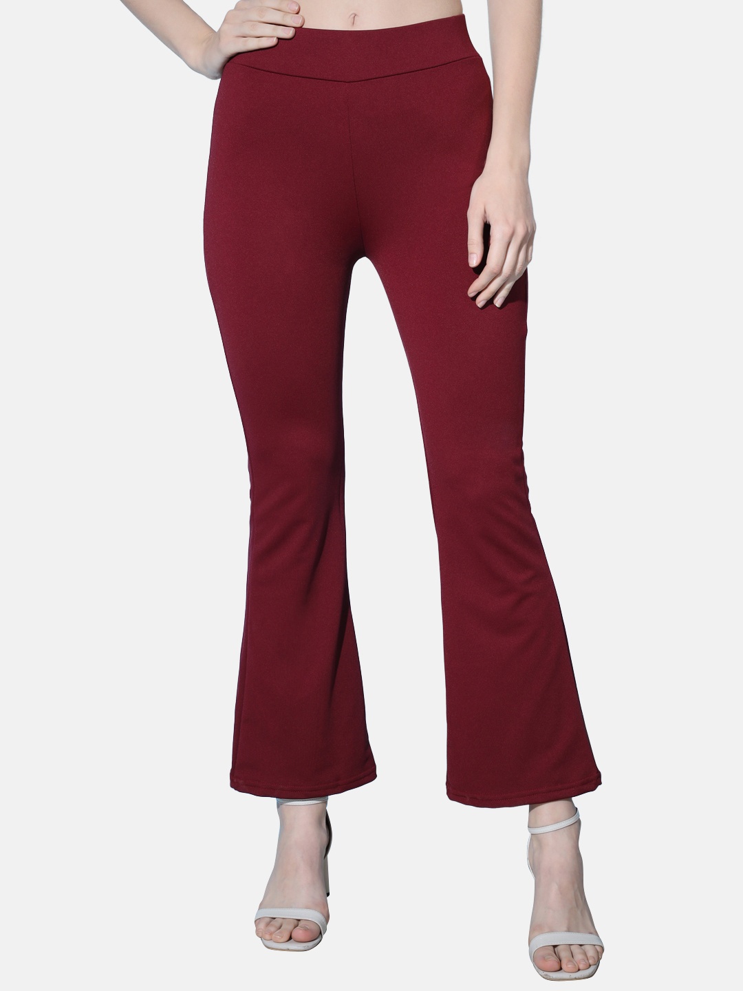 

BUY NEW TREND Women Solid Trousers, Maroon