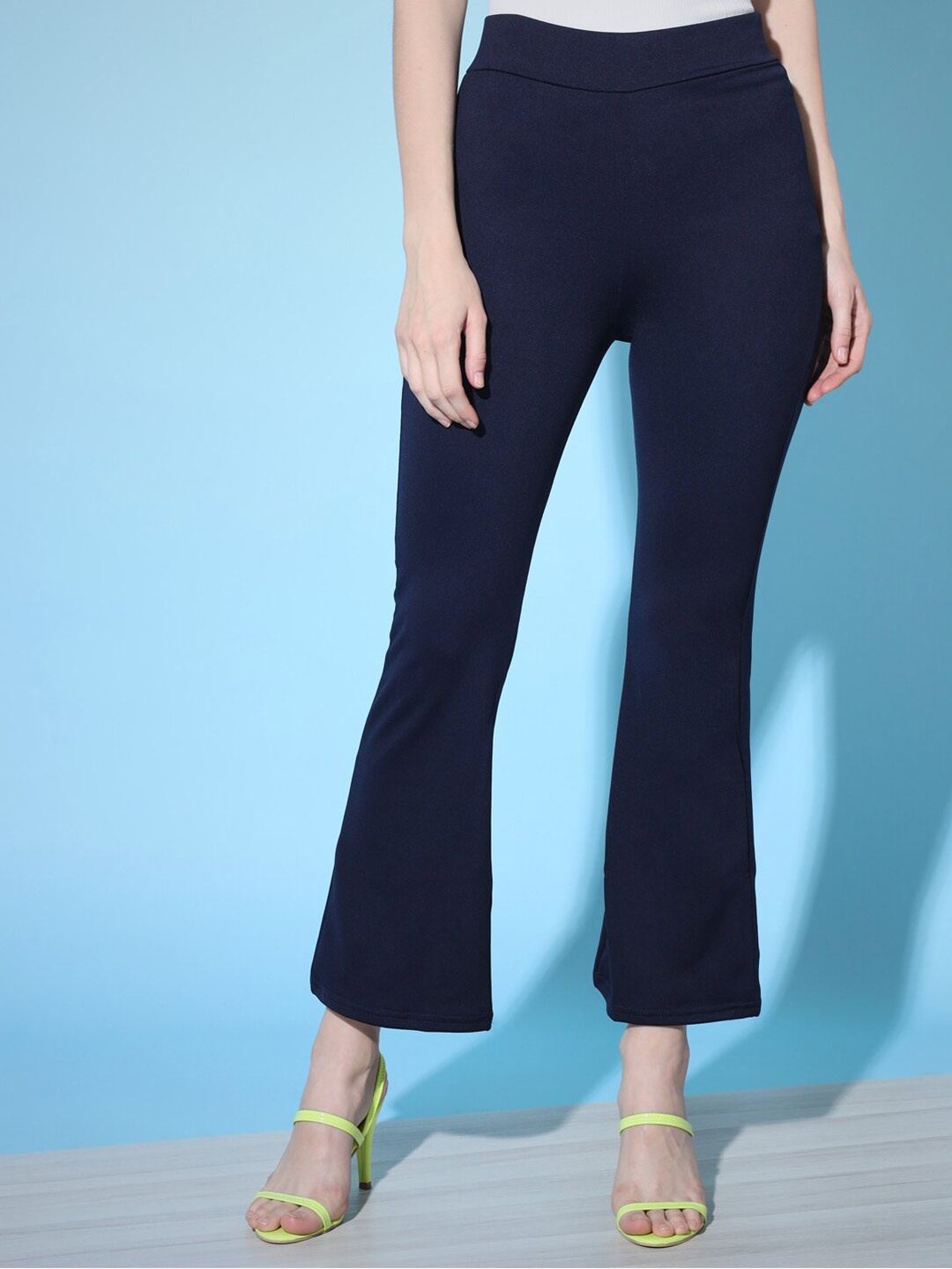 

BUY NEW TREND Women Navy Blue Solid Trousers