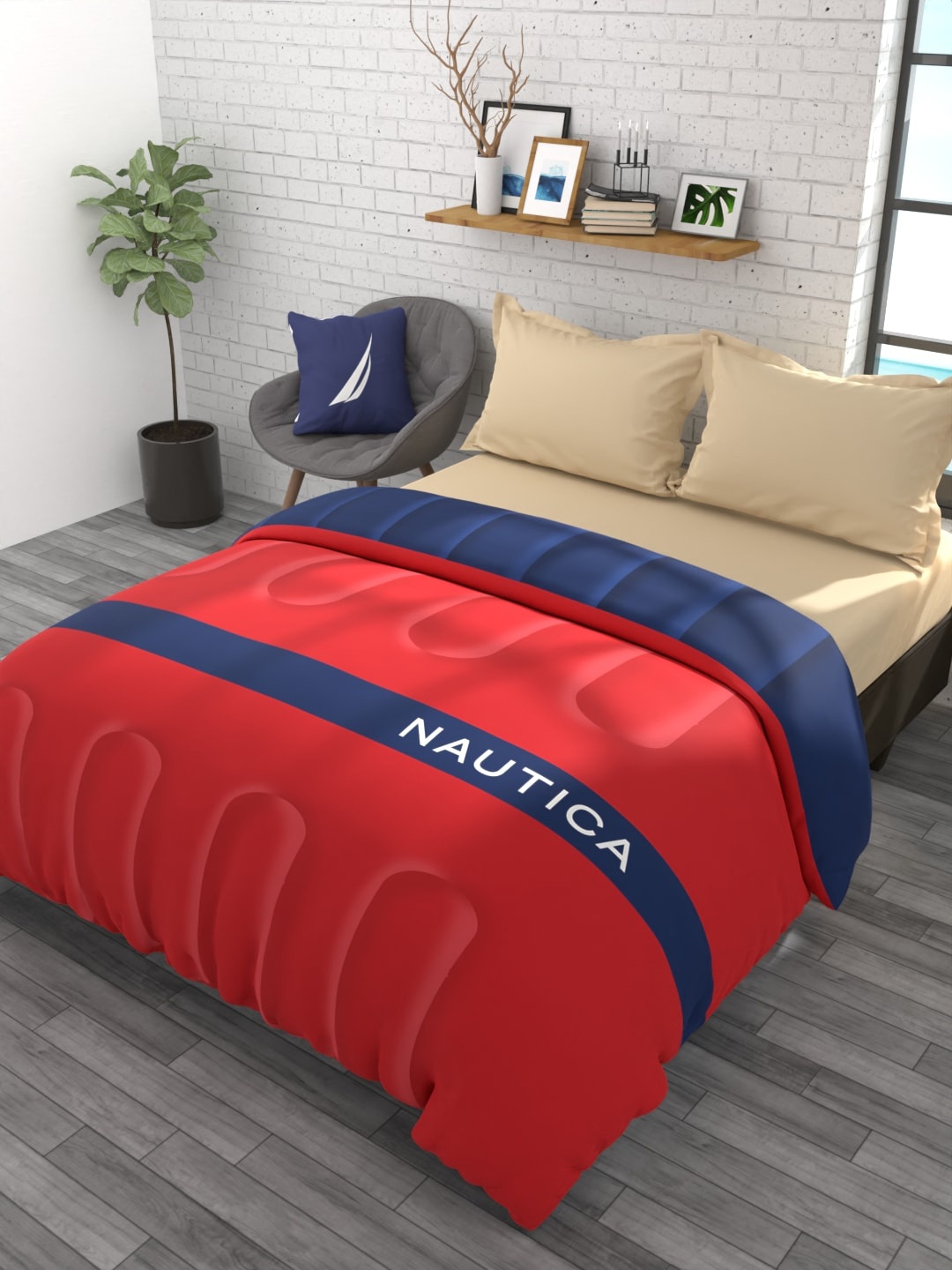 

Nautica Double Size Duvet Cover, Red