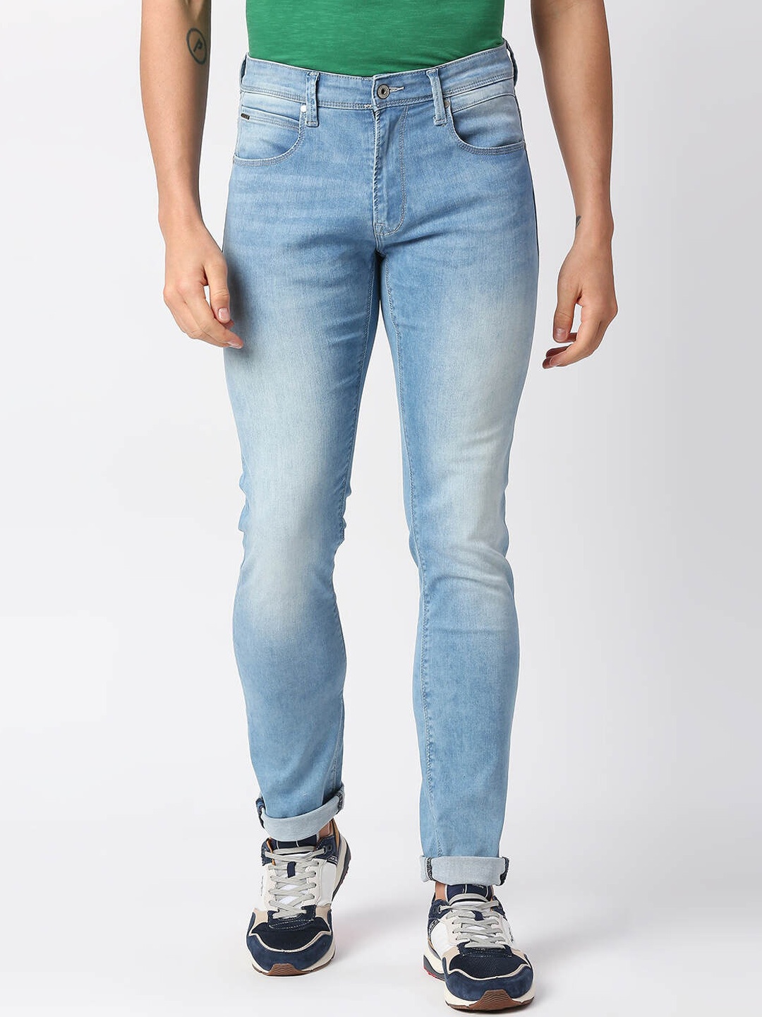 

Pepe Jeans Men Slim Fit Heavy Fade Cotton Stretchable Jeans, Blue