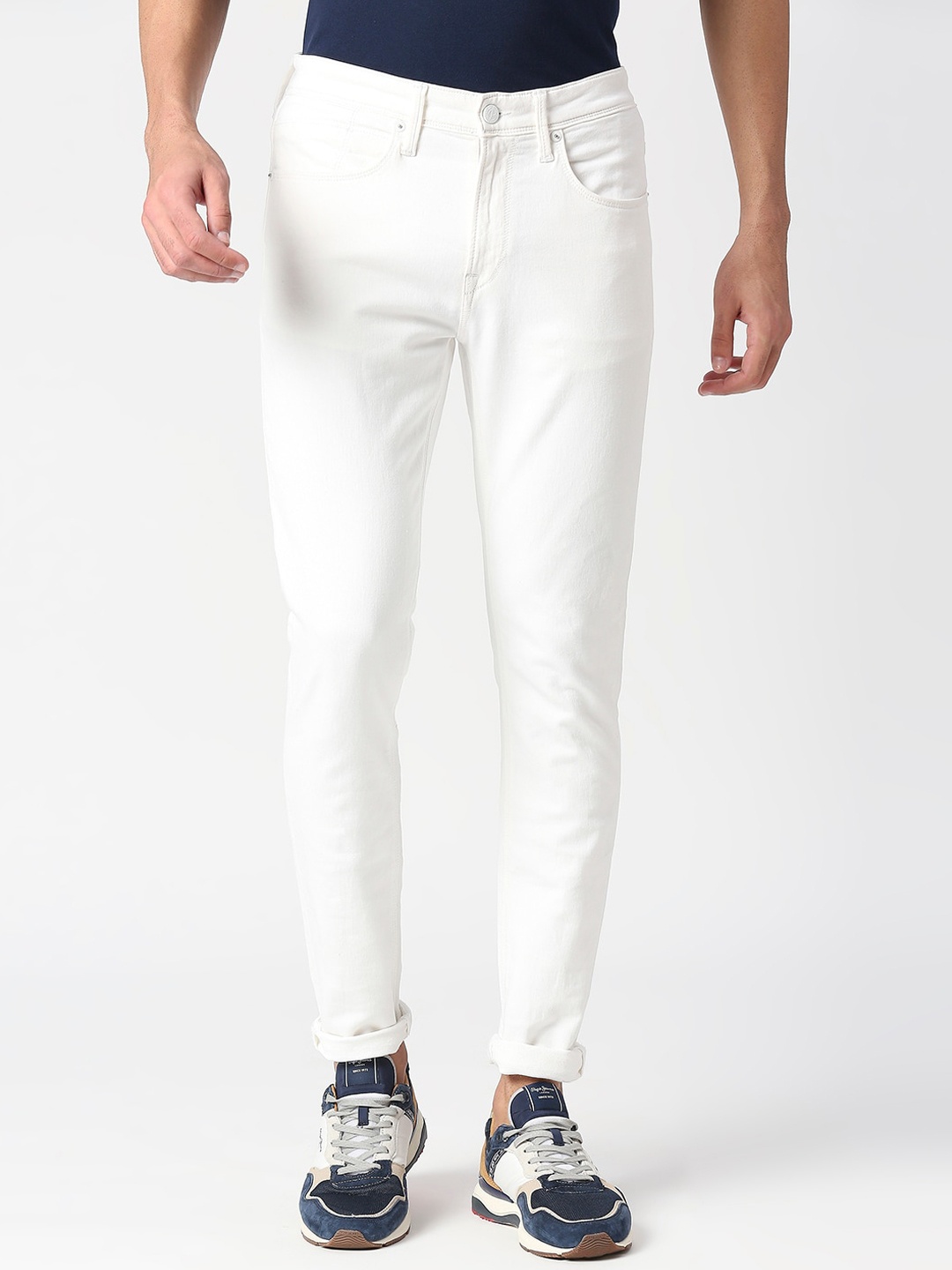 

Pepe Jeans Men Super Skinny Fit Cotton Stretchable Jeans, White