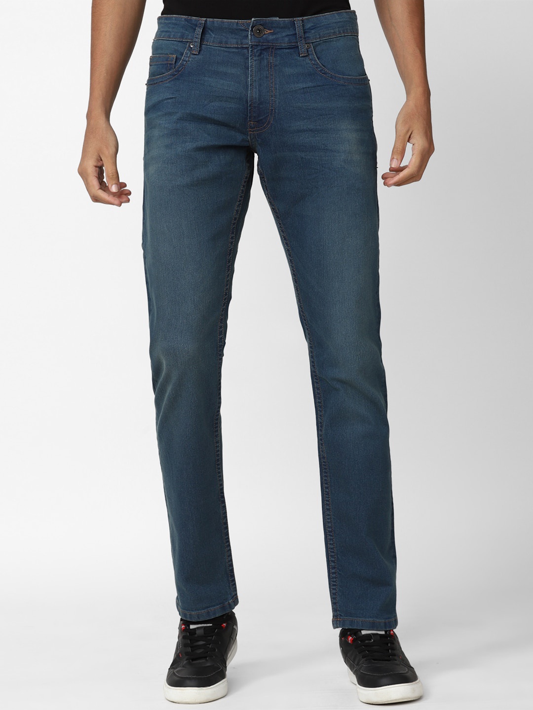

Peter England Casuals Men Cotton Skinny Fit Light Fade Jeans, Blue