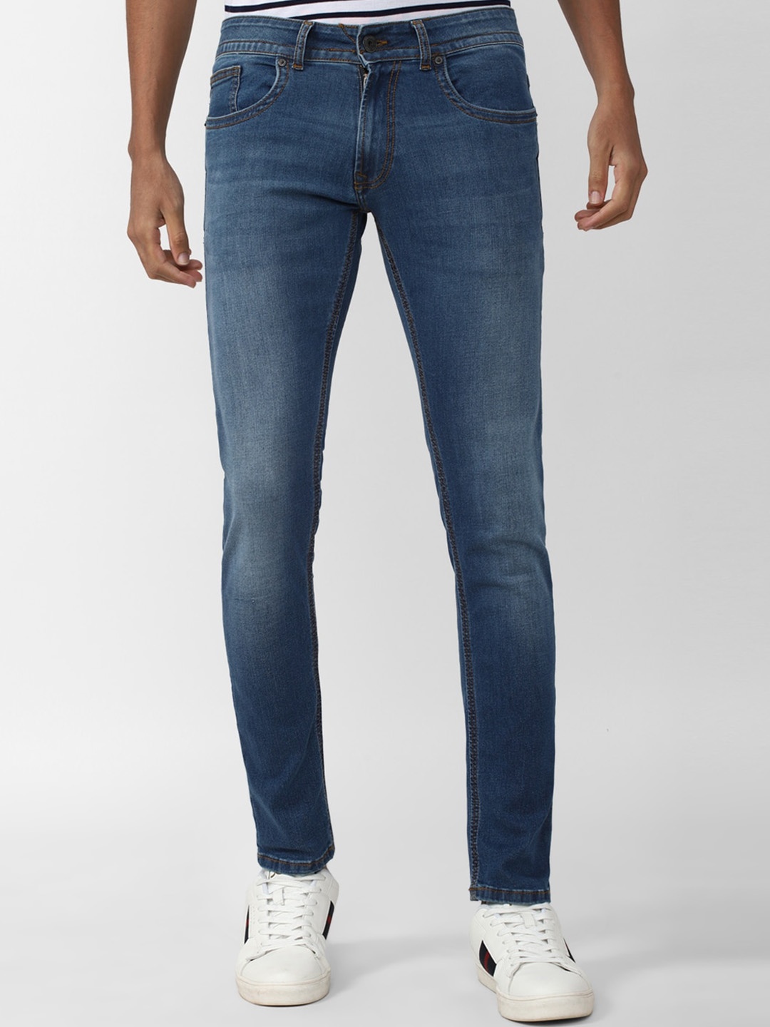 

Peter England Casuals Men Cotton Slim Fit Light Fade Jeans, Navy blue