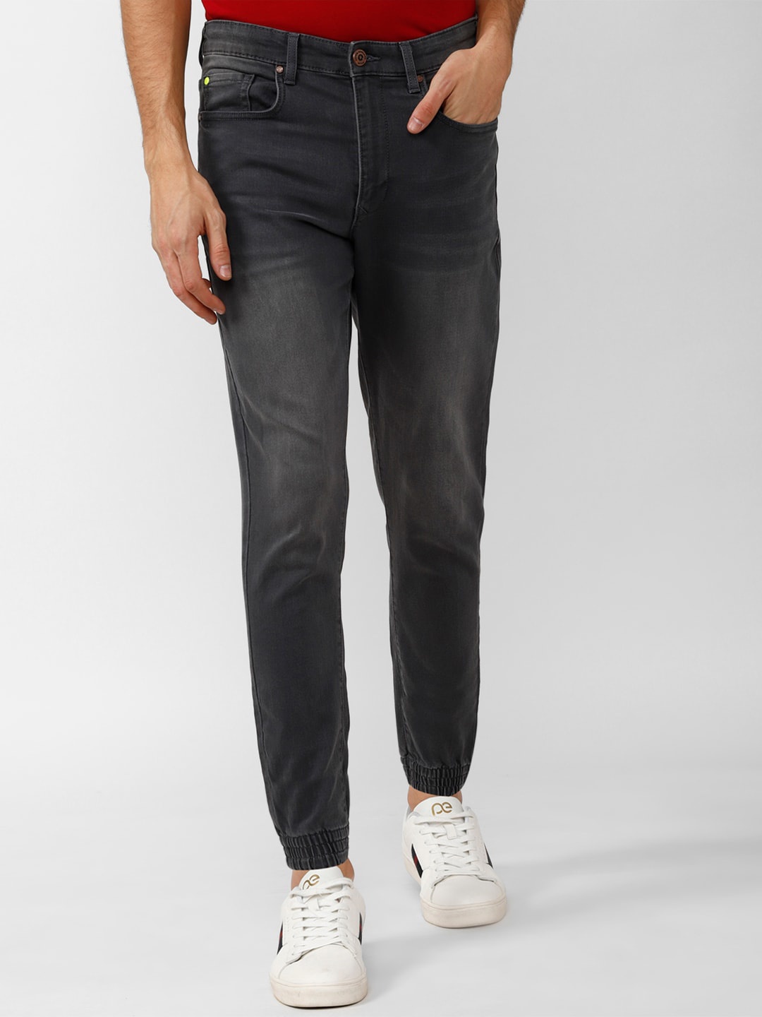 

Peter England Casuals Men Cotton Light Fade Jeans, Grey