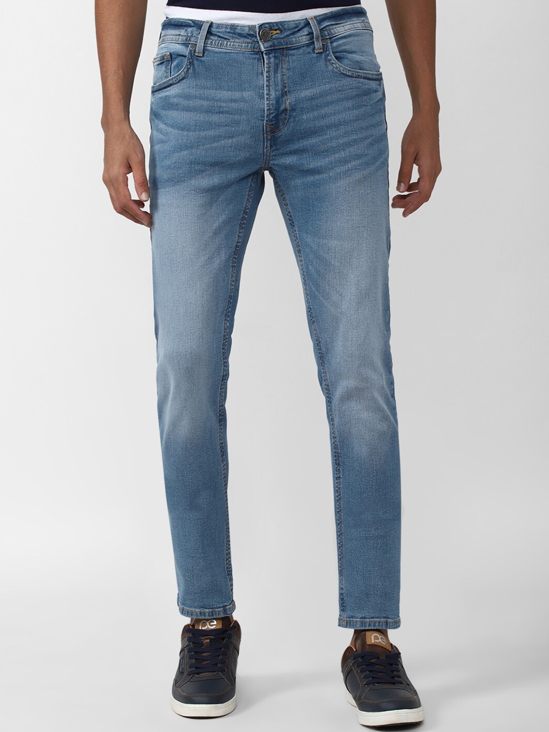 

Peter England Casuals Men Slim Fit Heavy Fade Jeans, Blue