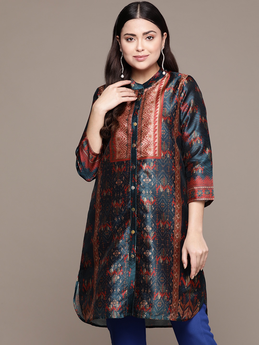 

aarke Ritu Kumar Geometric Printed Kurta, Blue