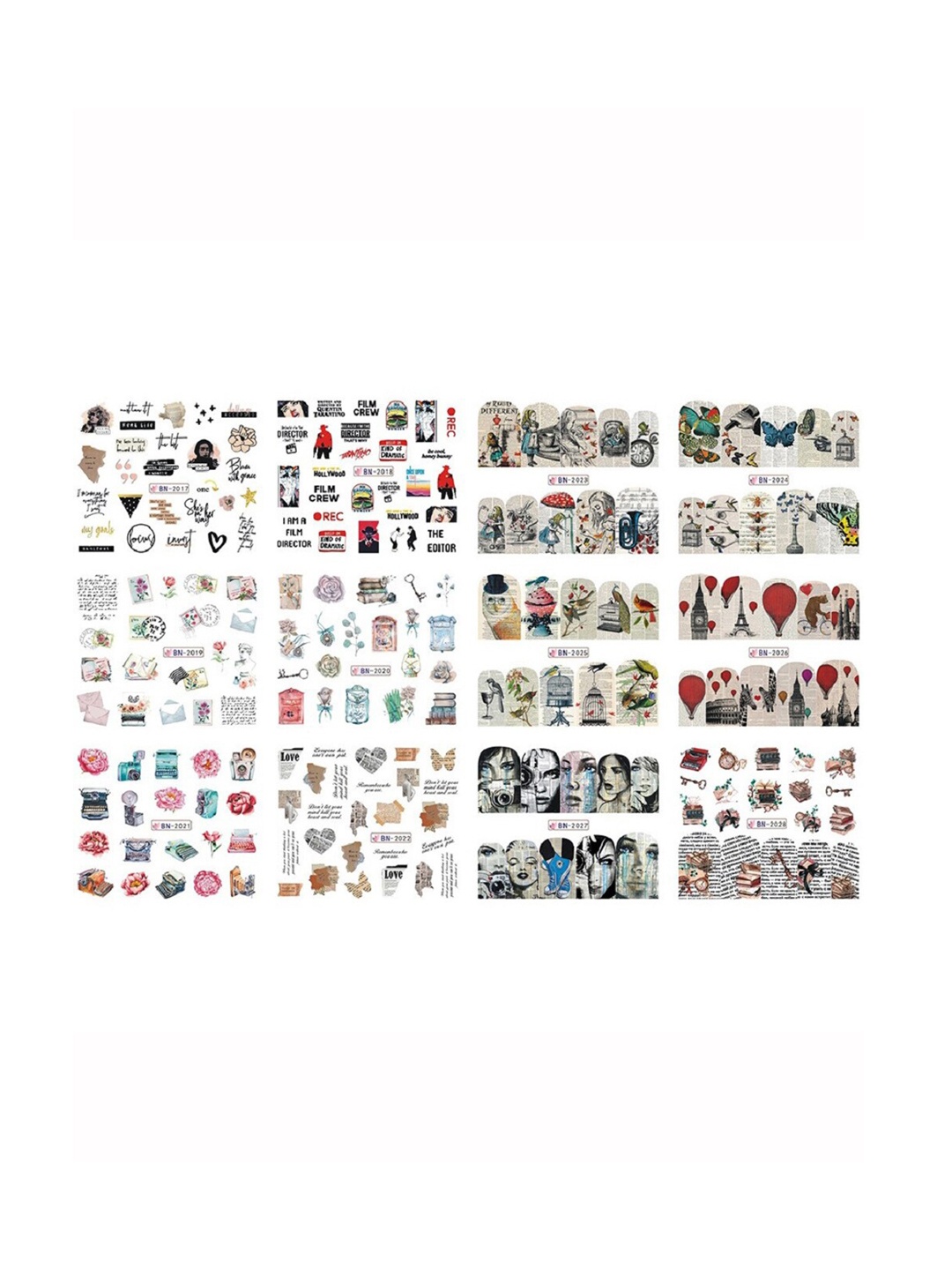 

S.A.V.I. DIY Water Transfer Nail Sticker - 12 Sheets, Multi