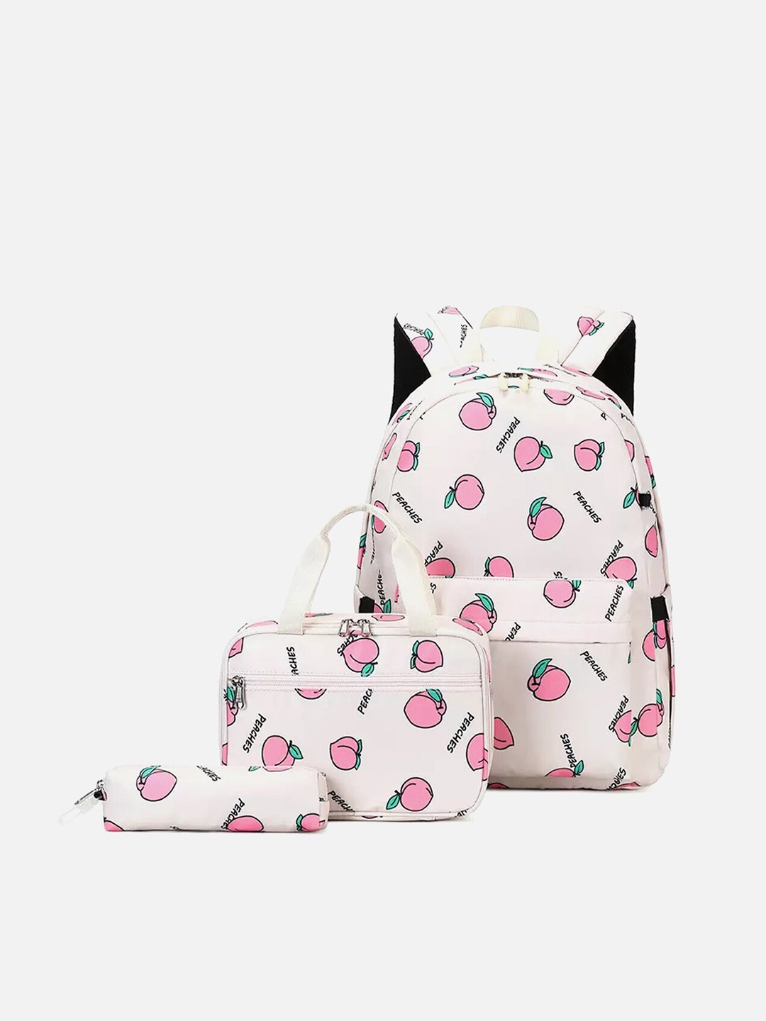 

Little Surprise Box LLP Kids 3 Pcs Backpack with Lunch Bag & Stationery Pouch, Cream