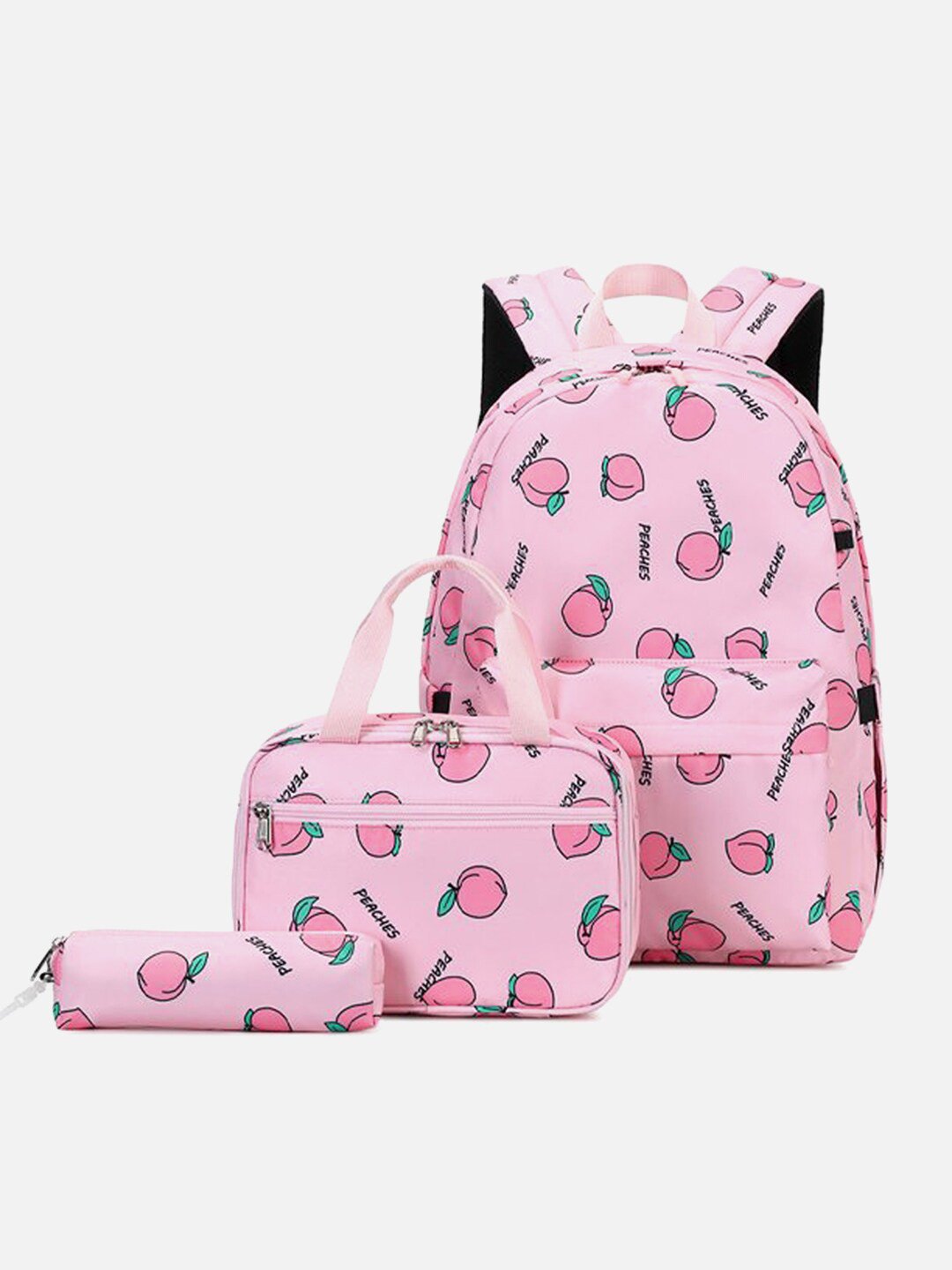 

Little Surprise Box LLP Kids 3 Pcs Backpack with Lunch Bag & Stationery Pouch, Pink