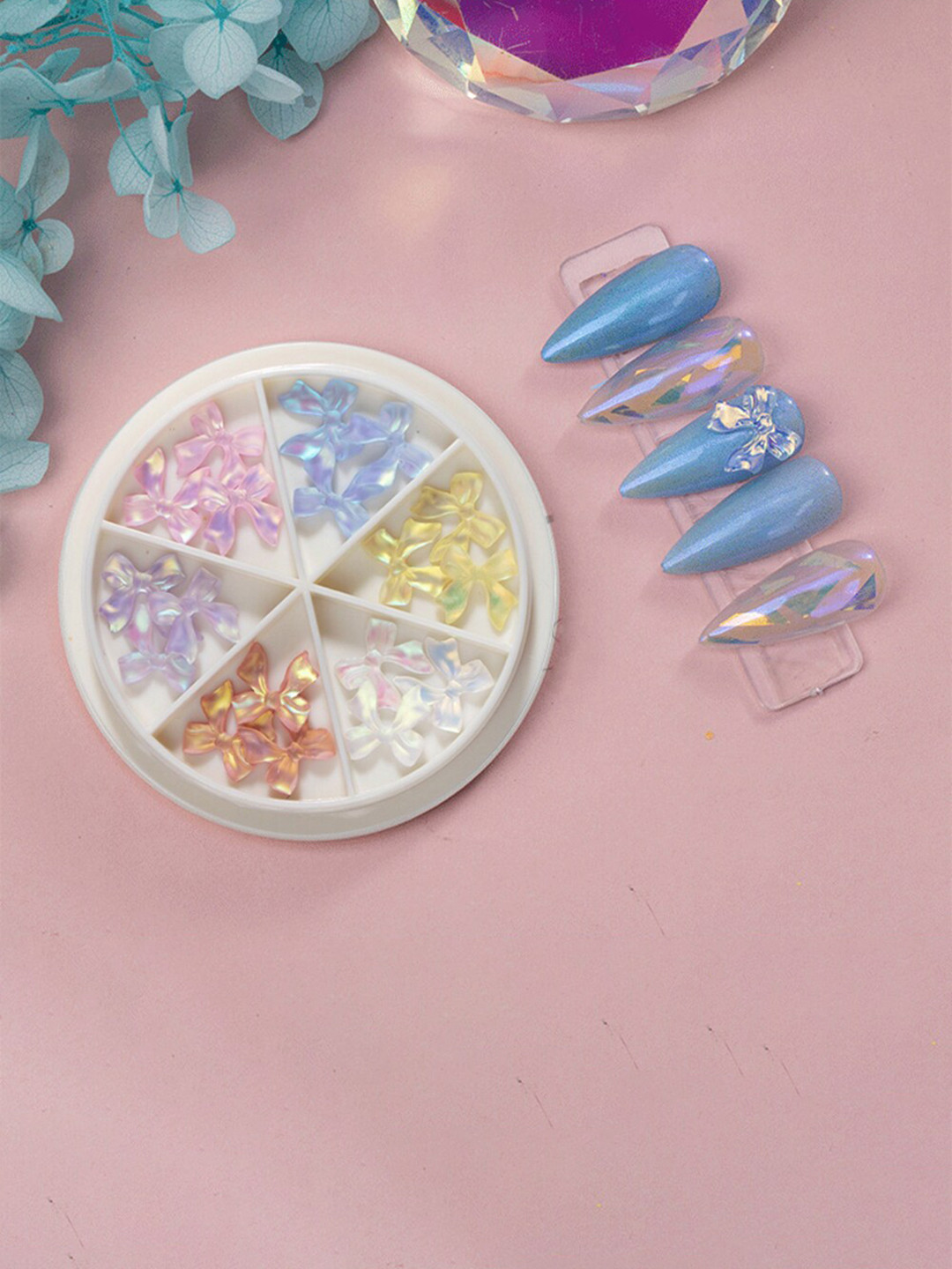 

S.A.V.I. 6 Grids DIY 3D Aurora Bow Nail Art Decoration Accessories, Multi