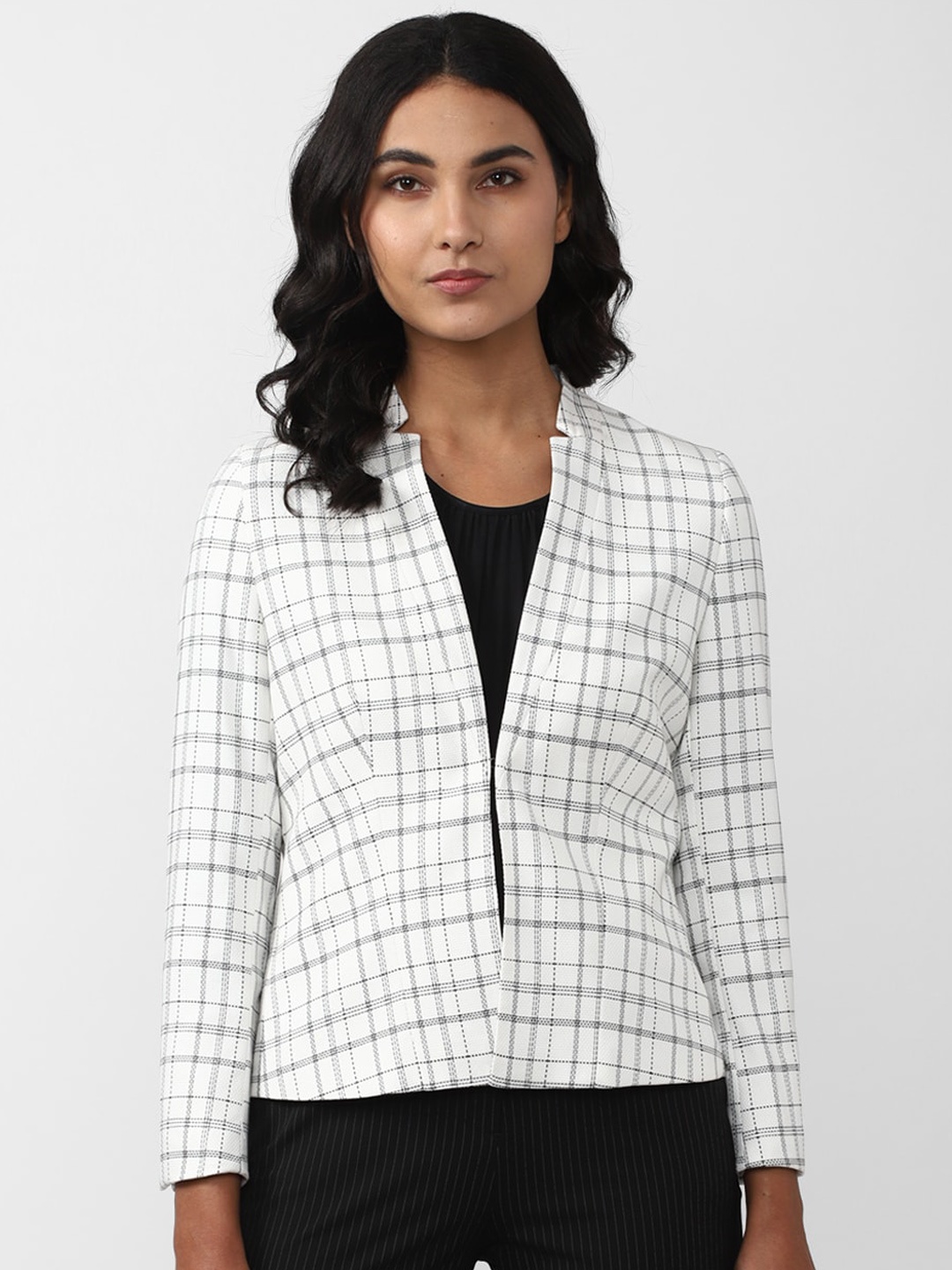 

Van Heusen Woman Women Checked Single-Breasted Blazers, White