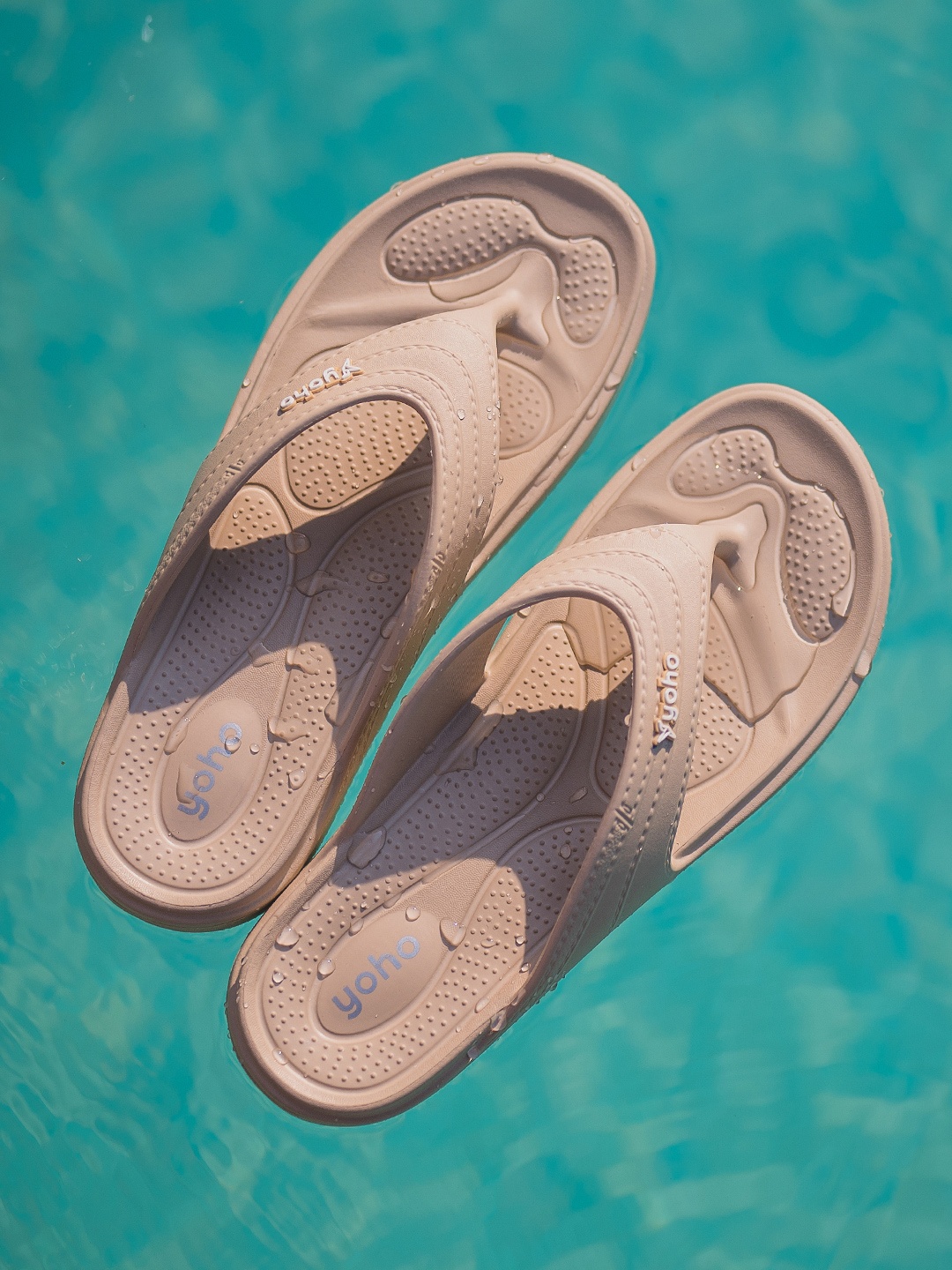 

yoho Women Rubber Comfortable Thong Flip-Flops, Beige