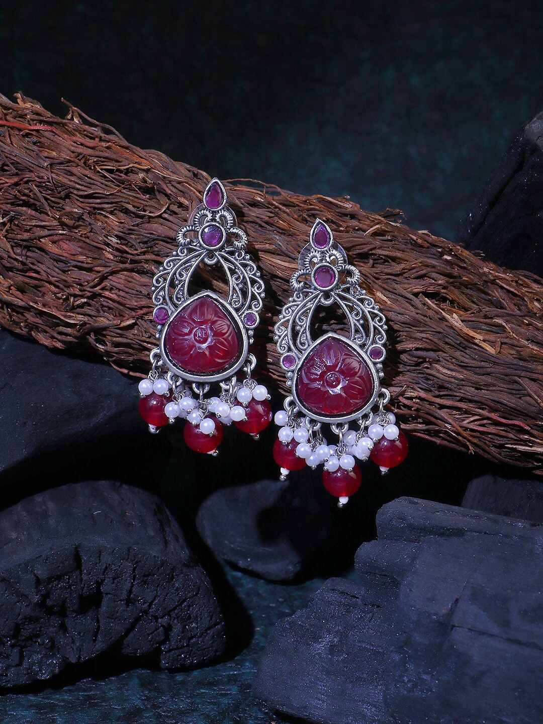 

Adwitiya Collection Silver-Plated Classic Jhumkas Earrings