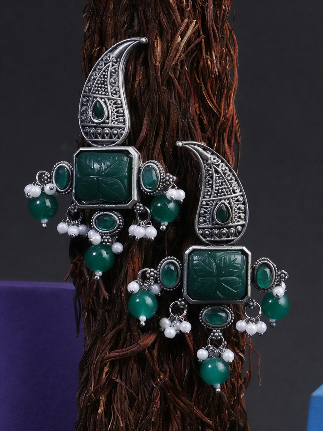 

Adwitiya Collection Silver-Plated Classic Drop Earrings