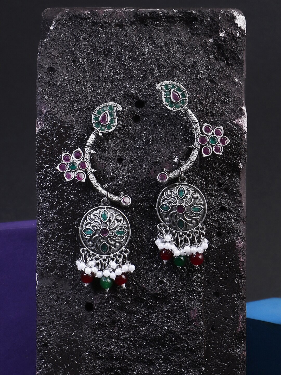 

Adwitiya Collection Silver-Plated Classic Jhumkas Earrings