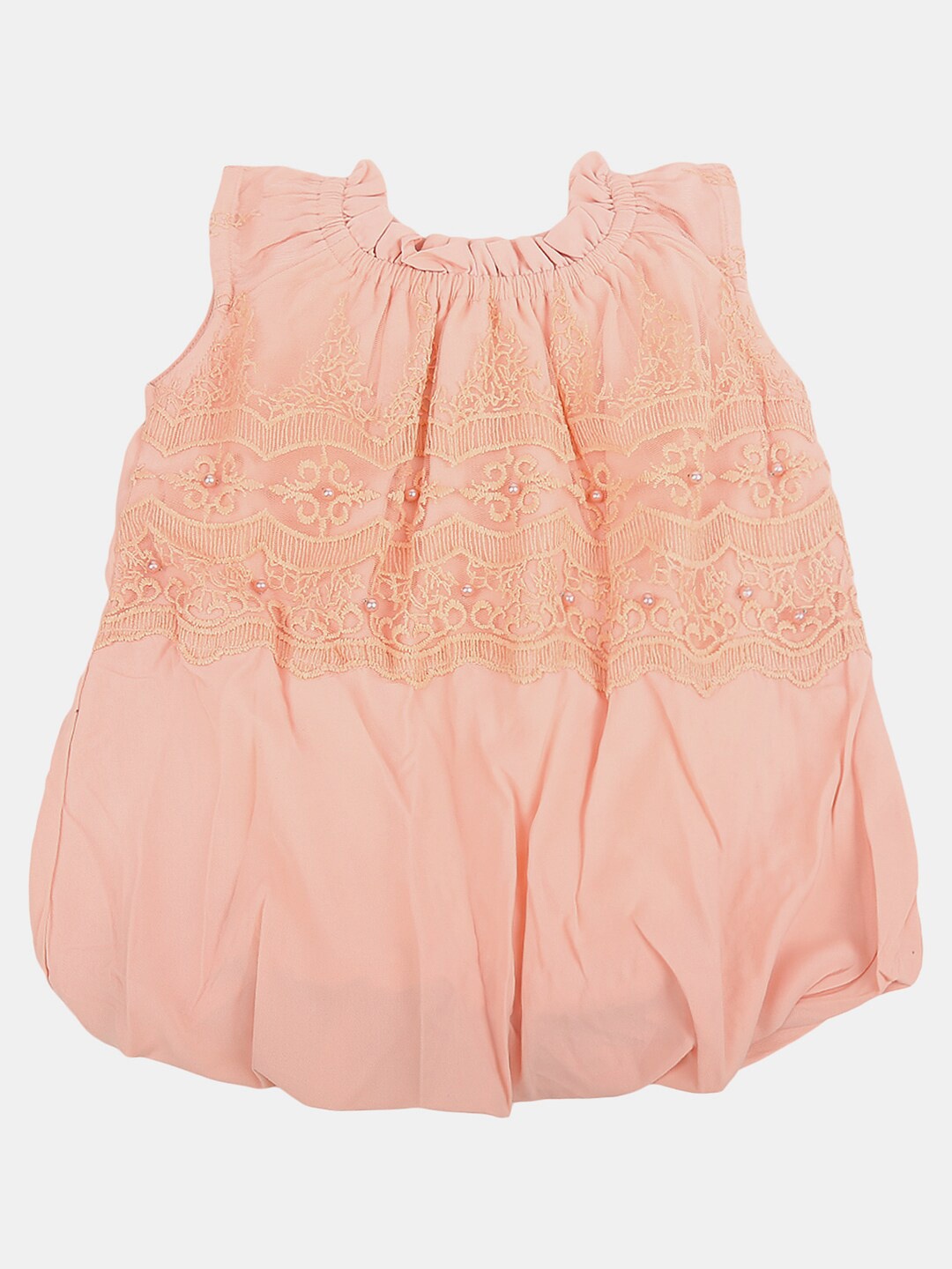 

V-Mart Round Neck Cotton Top, Peach