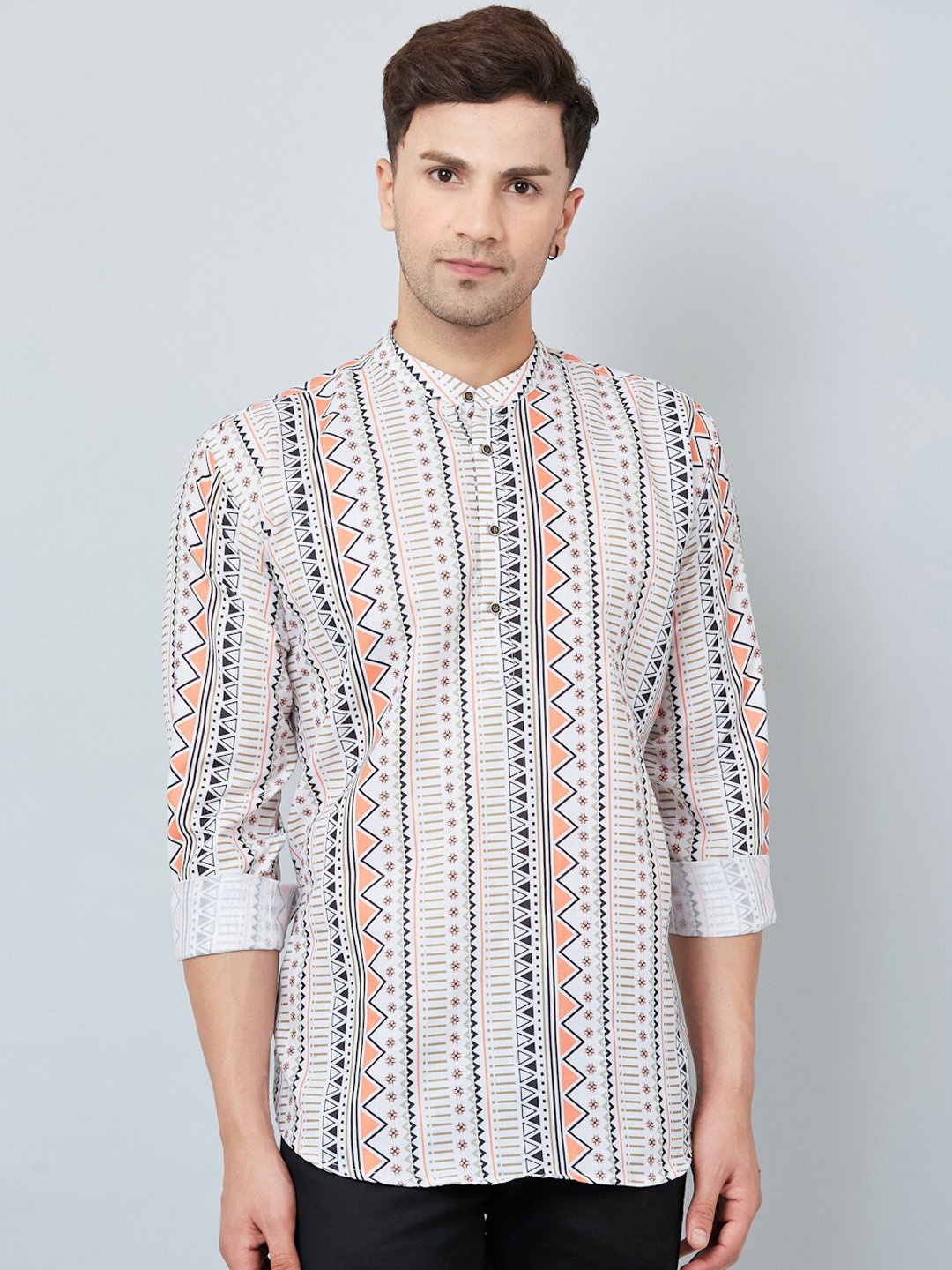 

Armaan Ethnic Men Printed Casual Shirt, Cream