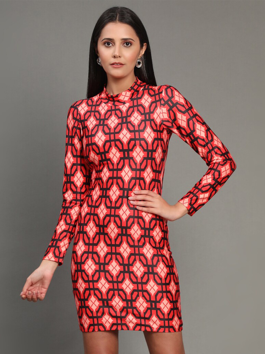 

WESTHOOD Printed Bodycon Dress, Red