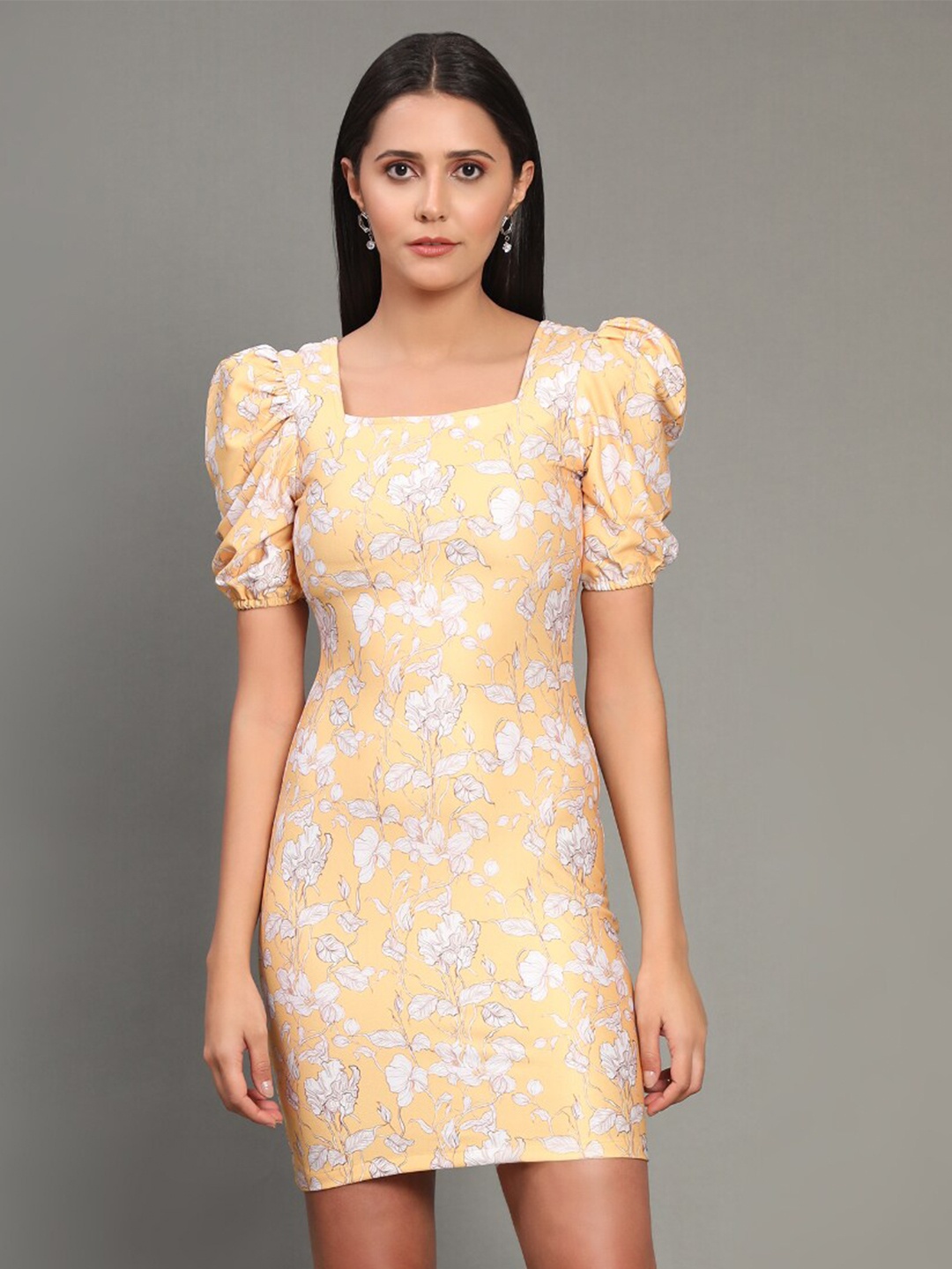 

WESTHOOD Floral Bodycon Dress, Yellow