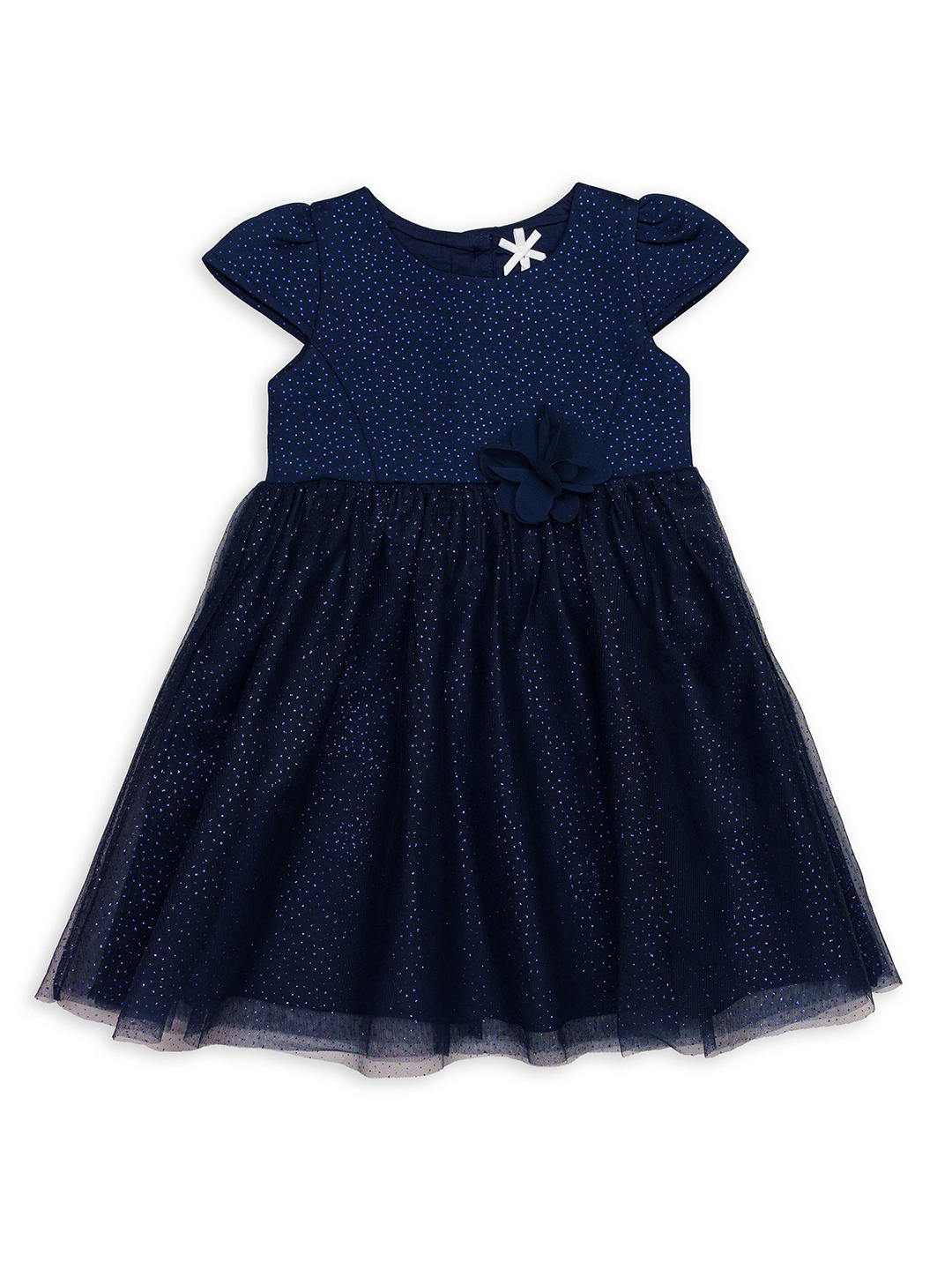 

H By Hamleys Self Design Fit & Flare Dress, Navy blue