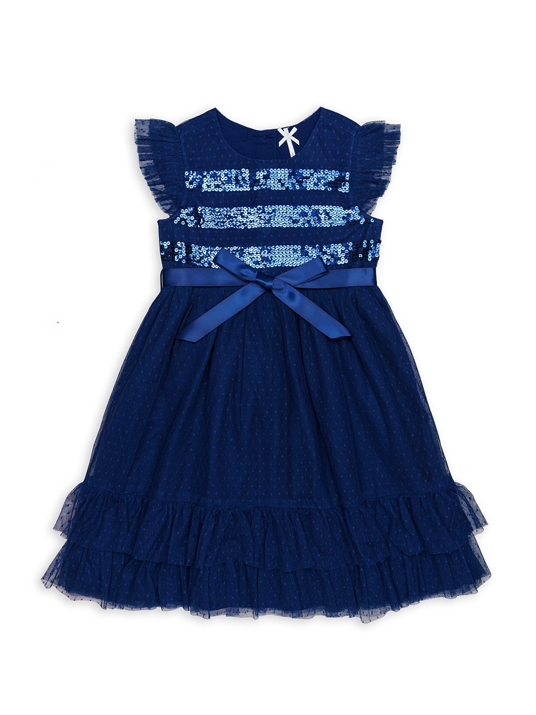 

H By Hamleys Girls Round Neck Dress, Navy blue