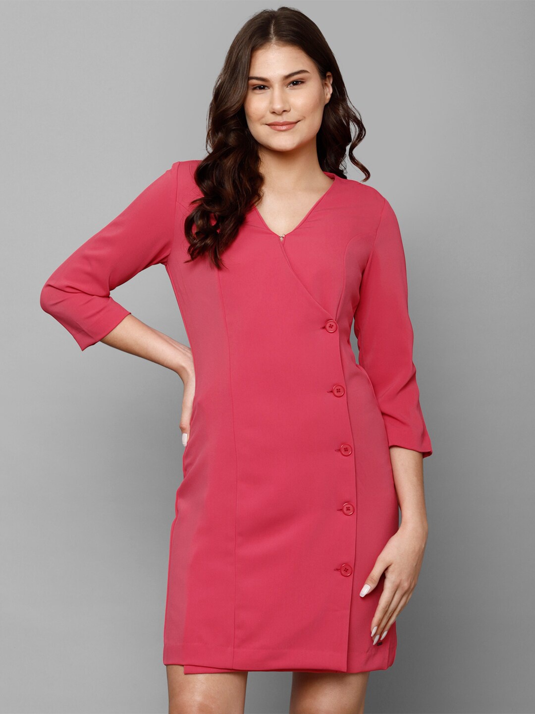 

Allen Solly Woman Wrap Dress, Pink