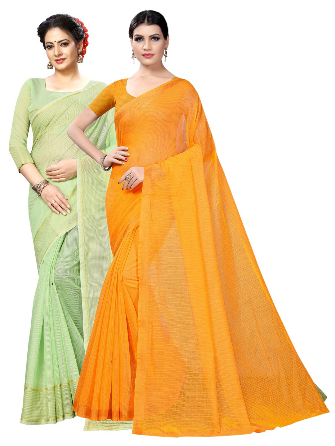 

Florence Pack Of 2 Ilkal Saree, Mustard