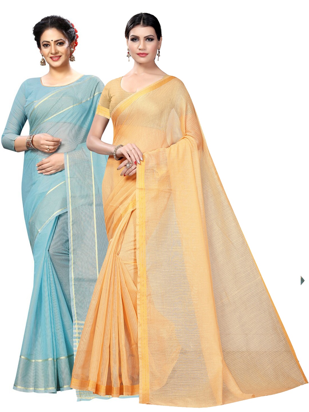 

Florence Pack of 2 Ilkal Saree, Yellow