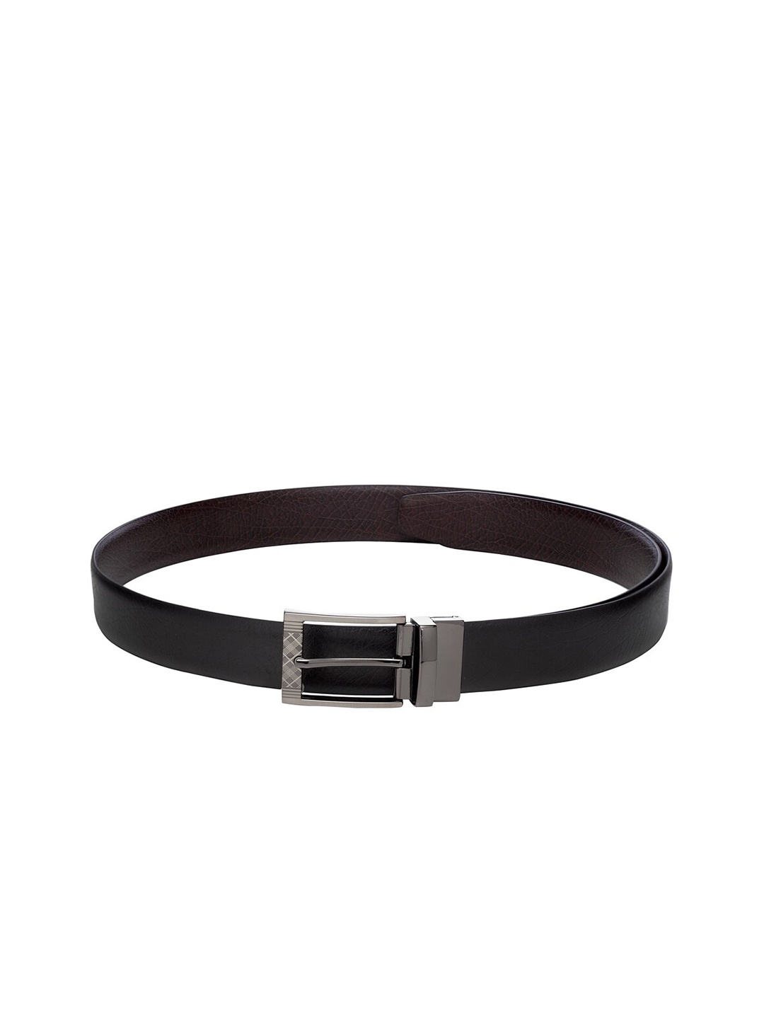 

Apsis Men Textured Tang Reversible Belt, Black